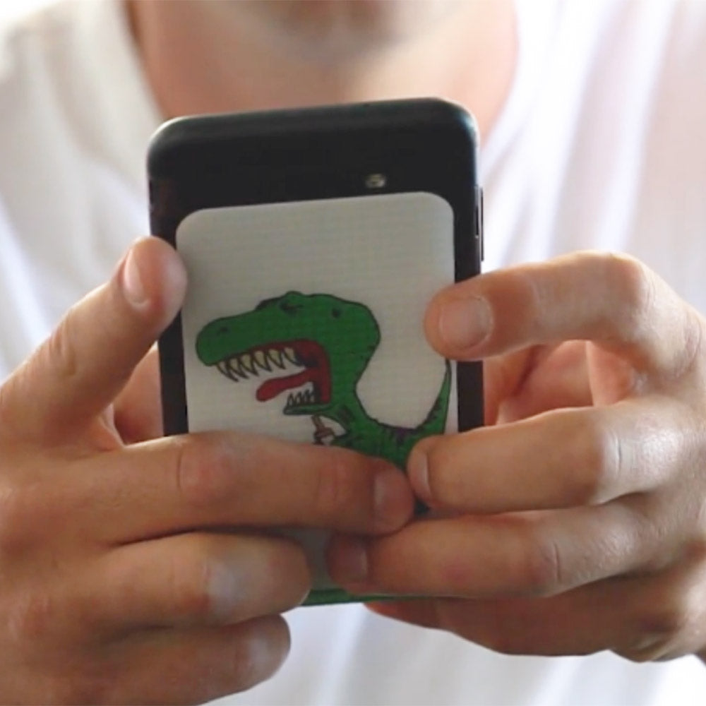 Dino Sore inspired cell phone grip