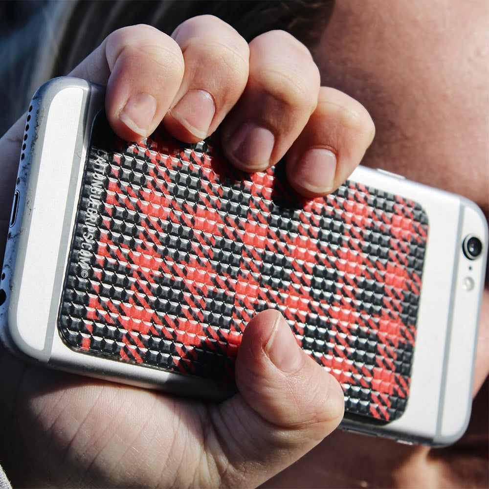 Get GRIPTION with this red plaid cell phone case