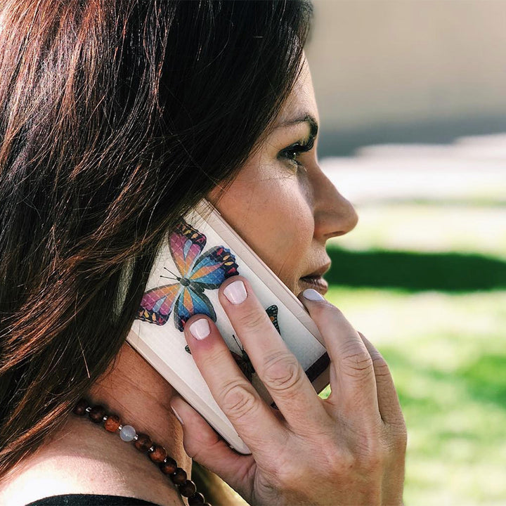 Butterfly inspired cell phone grip for your mobile device