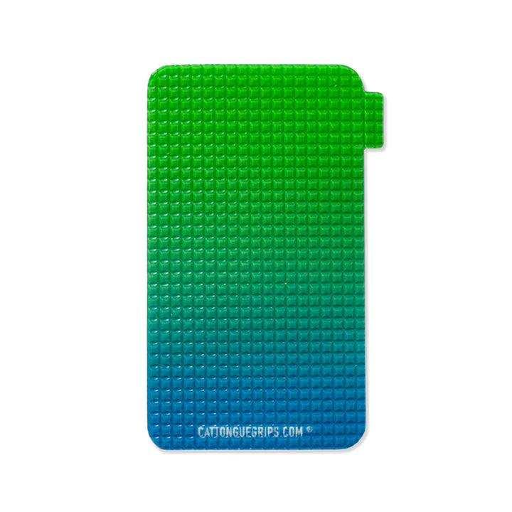 CatTongue Grips cell phone grip with a blue green gradient