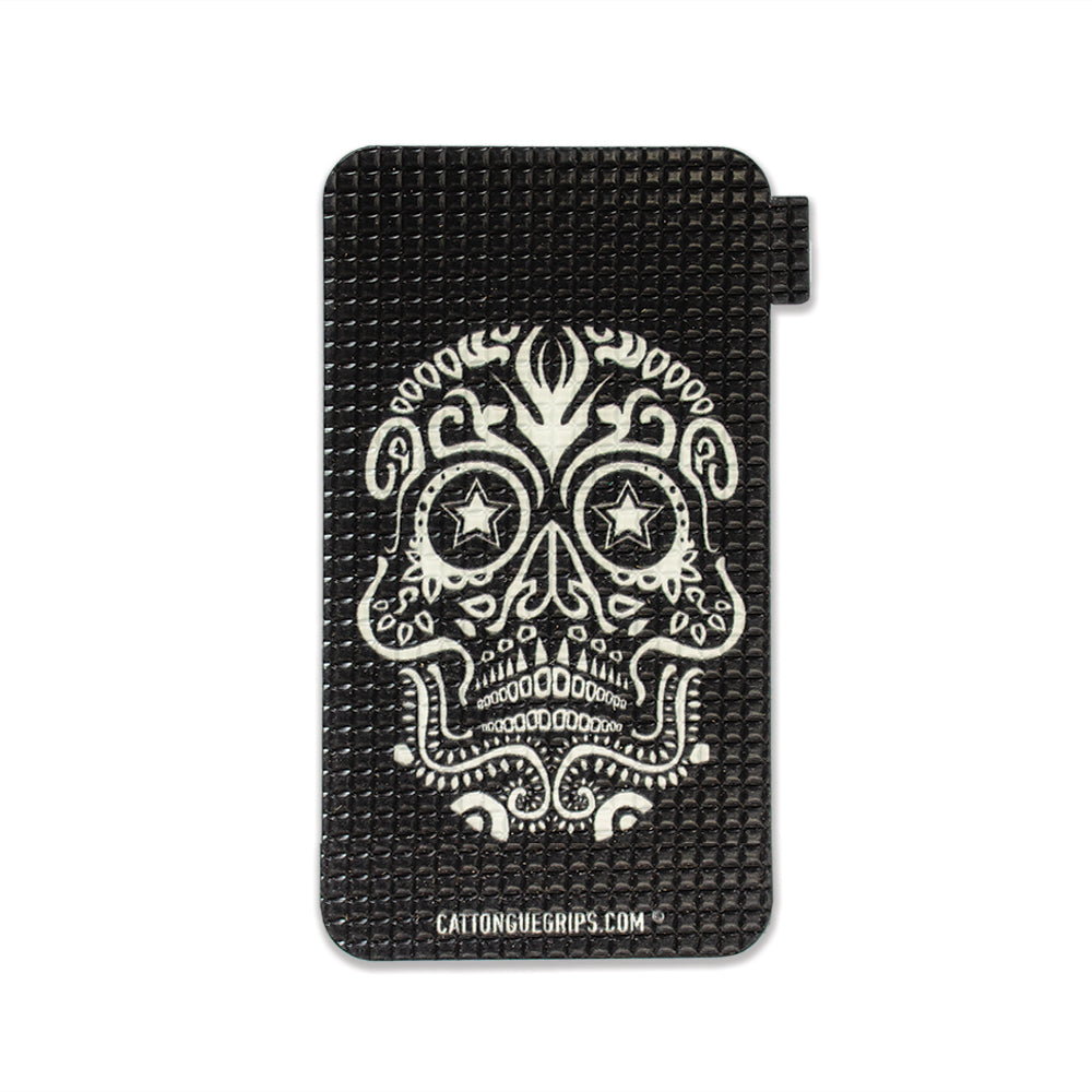 Black skull pattern on our cell phone grips for maximum GRIPTION