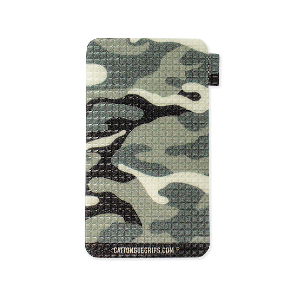 Grey camo cell phone grip for your mobile device
