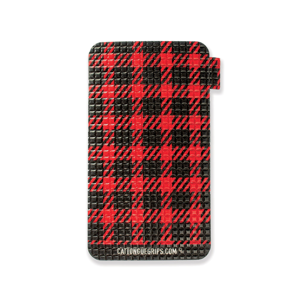 Red plaid cell phone grip for your mobile device