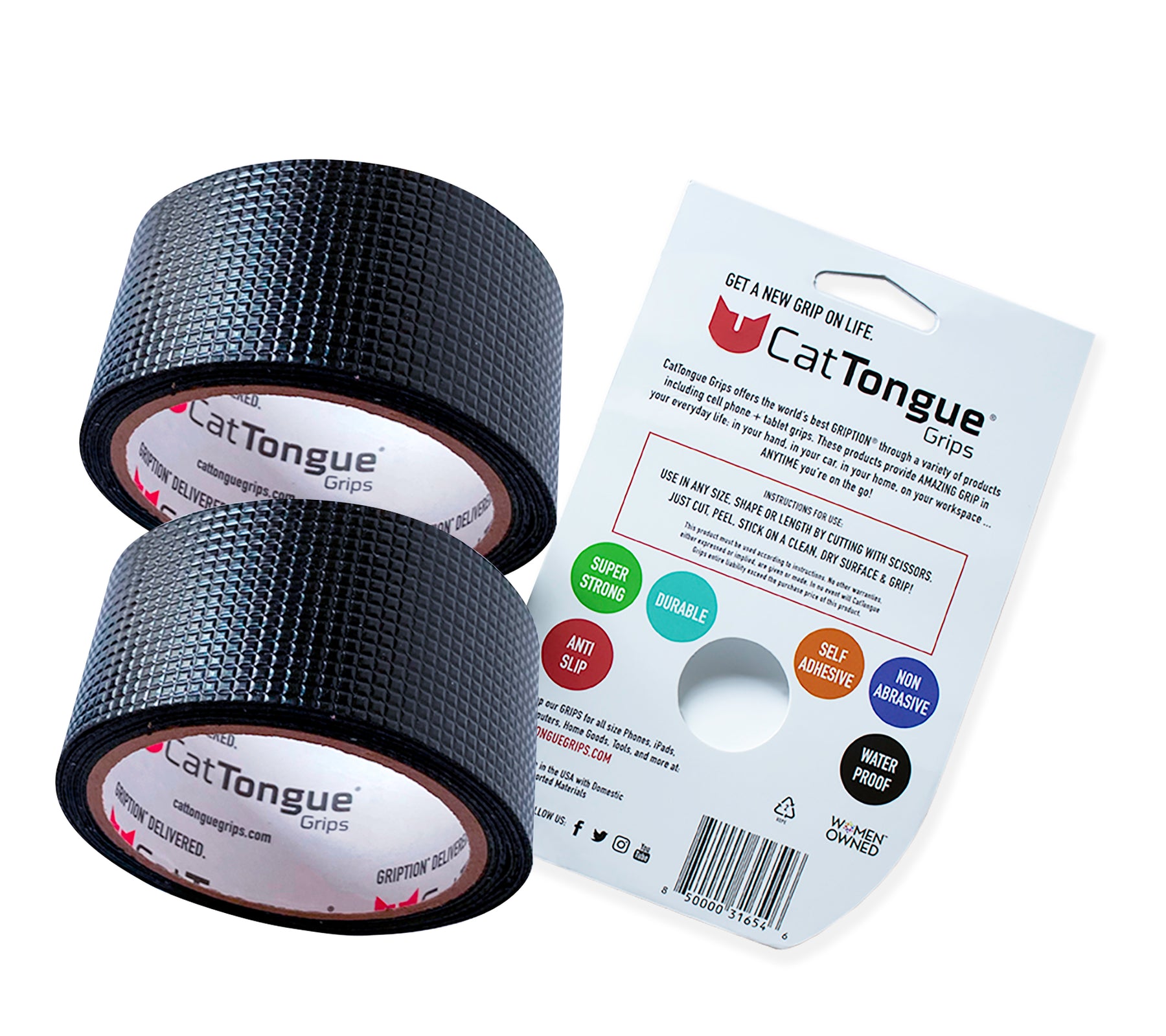 CATTONGUE GRIPS Non-Abrasive Grip Tape Roll Heavy Duty Non Slip Tape for  Indoor & Outdoor Use, Customizable & Waterproof Anti Slip Tape for  Thousands